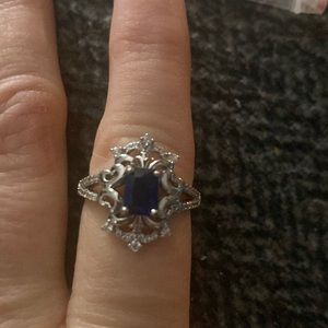 BP larvae created dark blue sapphire beautiful size 8